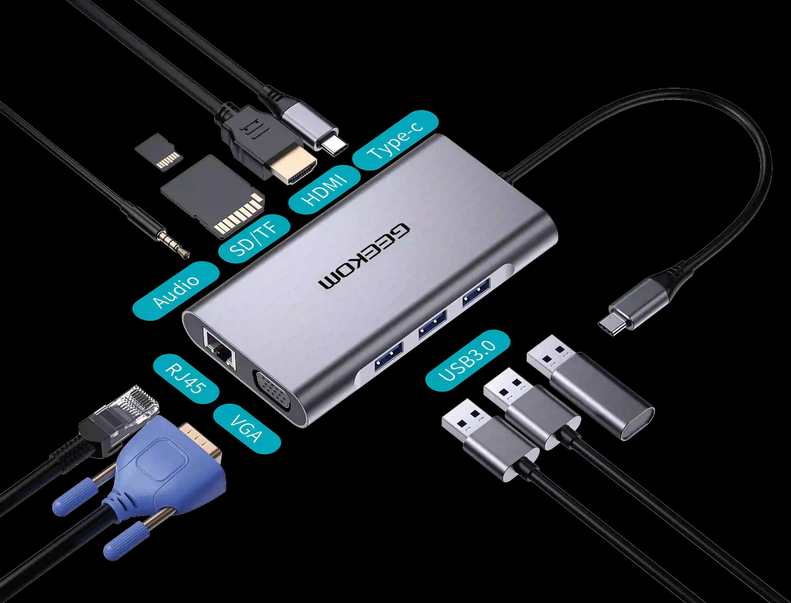 GEEKOM 10-in-1 USB C Hub