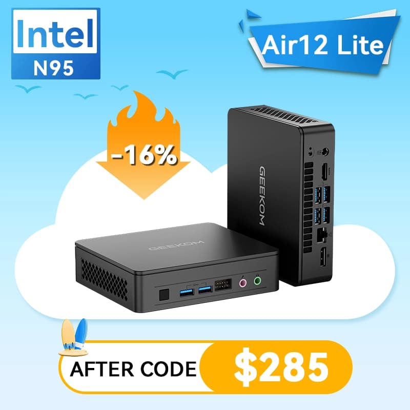 GEEKOM Air12 Lite Mini PC with Intel® Processor N95