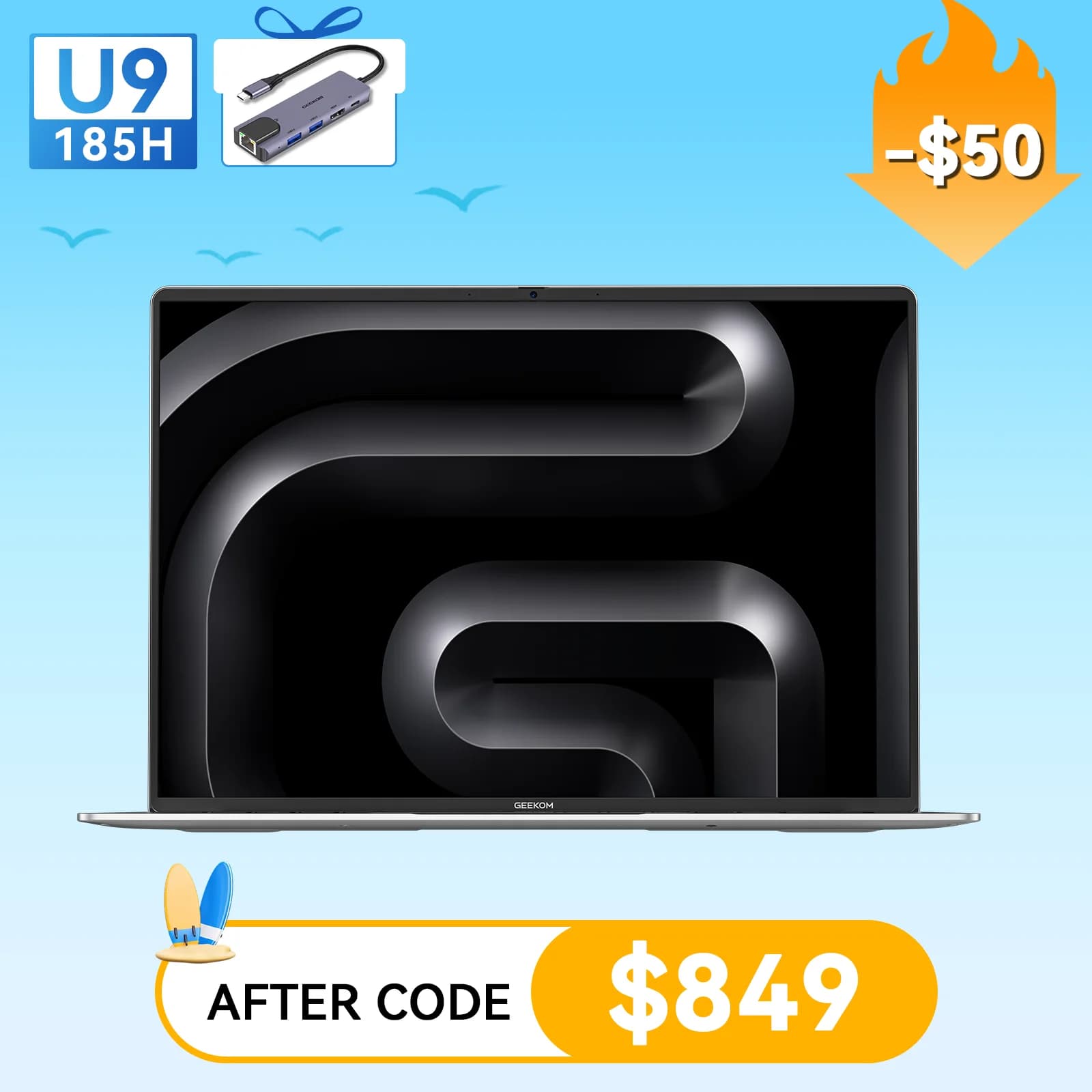 GEEKOM GeekBook M16 16 inch Laptop | U9-185H