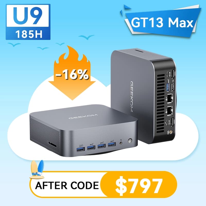 GEEKOM GT13 Max AI Mini PC with Intel® Core™ Ultra 9 185H