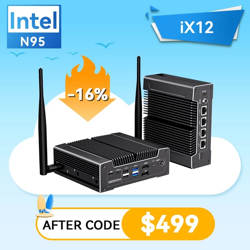 GEEKOM iX12 Fanless Mini PC with Intel® Processor N95