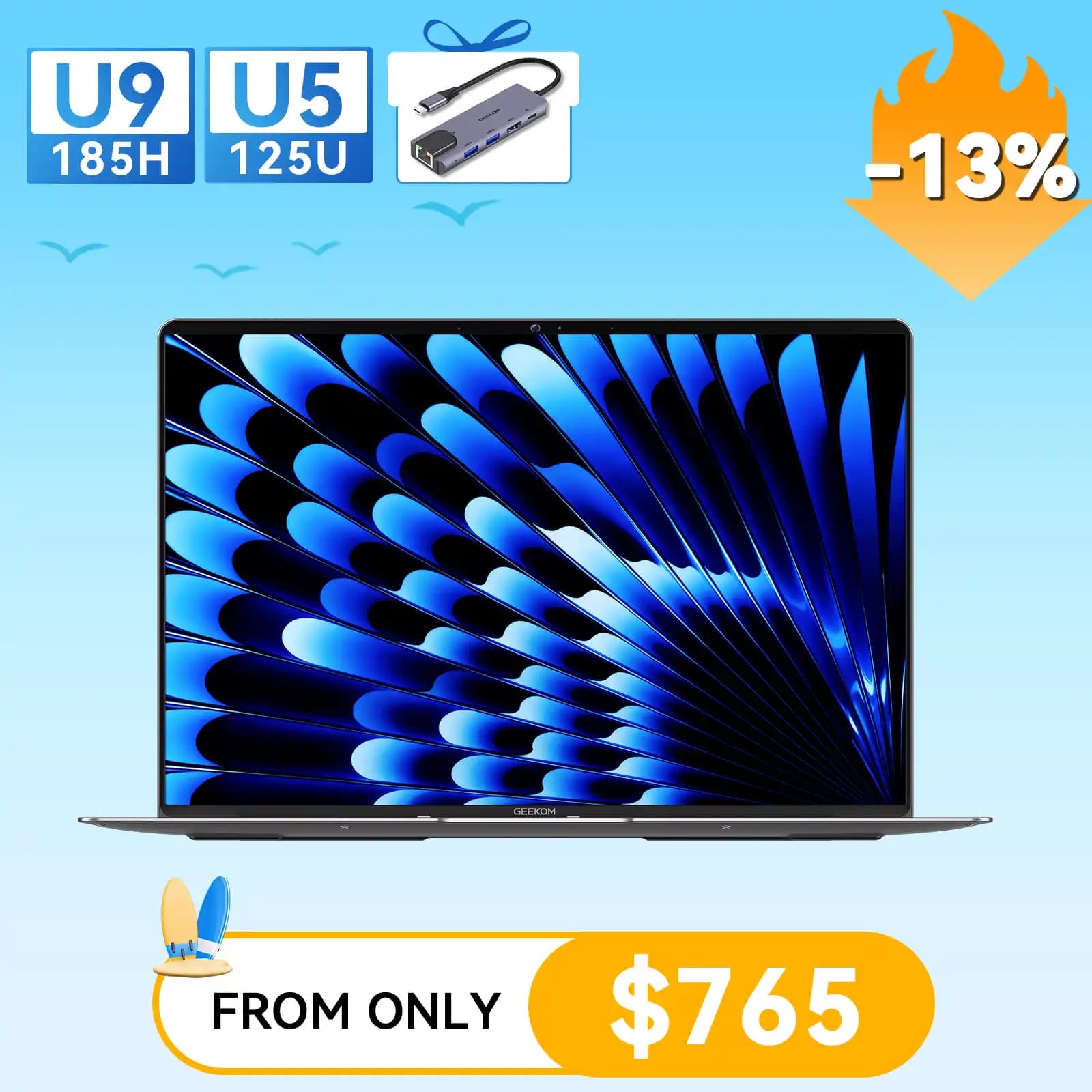 GEEKOM GeekBook X14 Pro 14 inch Laptop | U5-125U | U9-185H