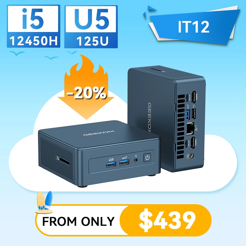 GEEKOM IT12 Mini PC with 12th Gen Intel® Core™ U5-125U | i5-12450H