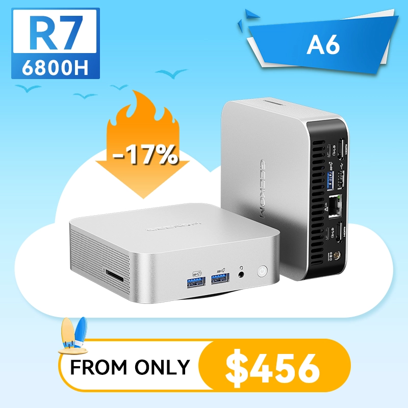 GEEKOM A6 Mini PC with AMD Ryzen™ 7 6800H