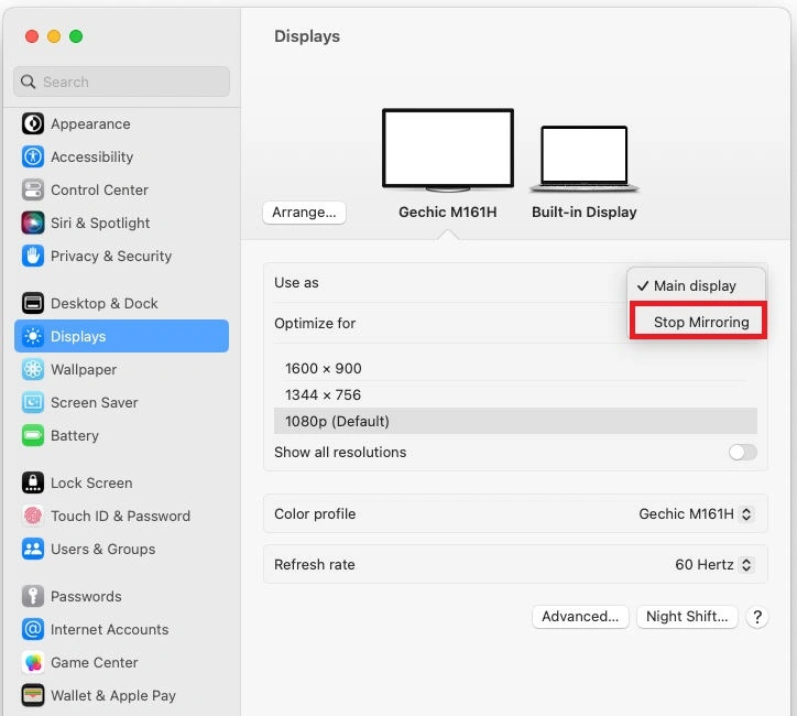 mac dual dispaly set up