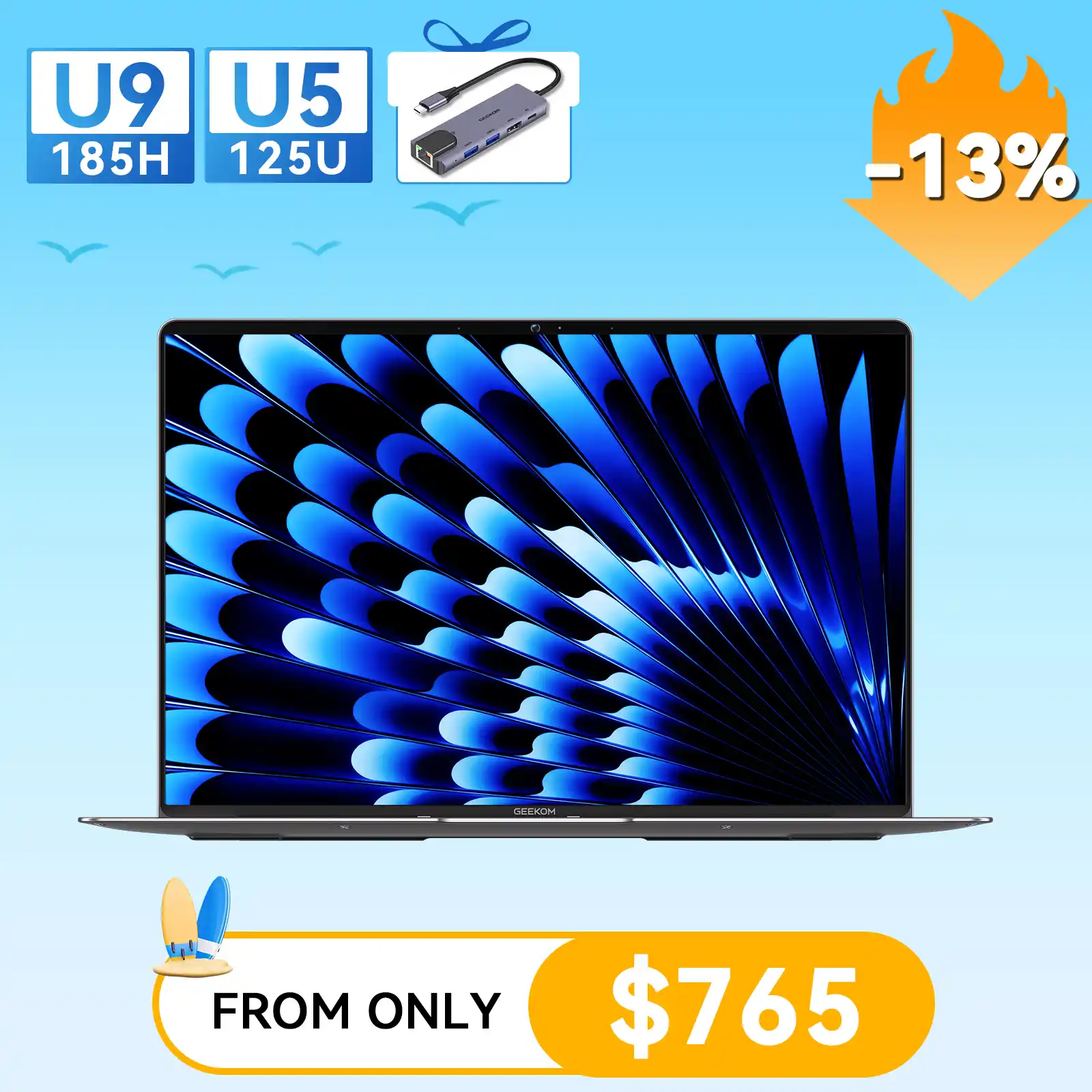 GEEKOM X14 pro laptop summer sale From 765 125U